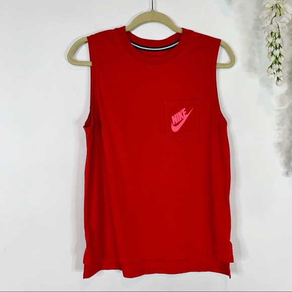 men's nike red tank top